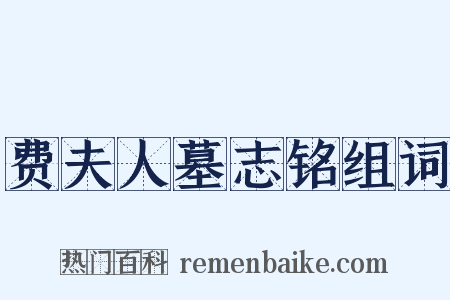 费夫人墓志铭组词是什么意思的图片